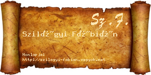 Szilágyi Fábián névjegykártya
