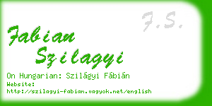 fabian szilagyi business card